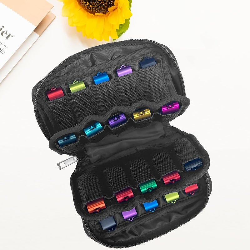 WesData USB Flash Drive Storage Case, 20 Slots Electronic Organizer, Black Carrying Case with D-Buckle, 7.1 x 3.6 inches - Image 5